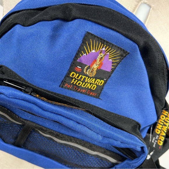 Outward Hound Pet Travel Gear Blue Black Backpack Style Fanny Pack & Water Bowl - Picture 3 of 10